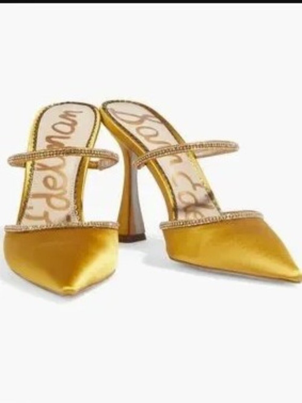 Sam Edelman Aspen Mule Pump in Golden Satin Size 7